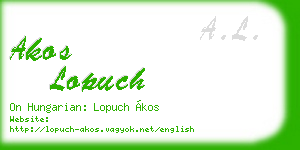 akos lopuch business card